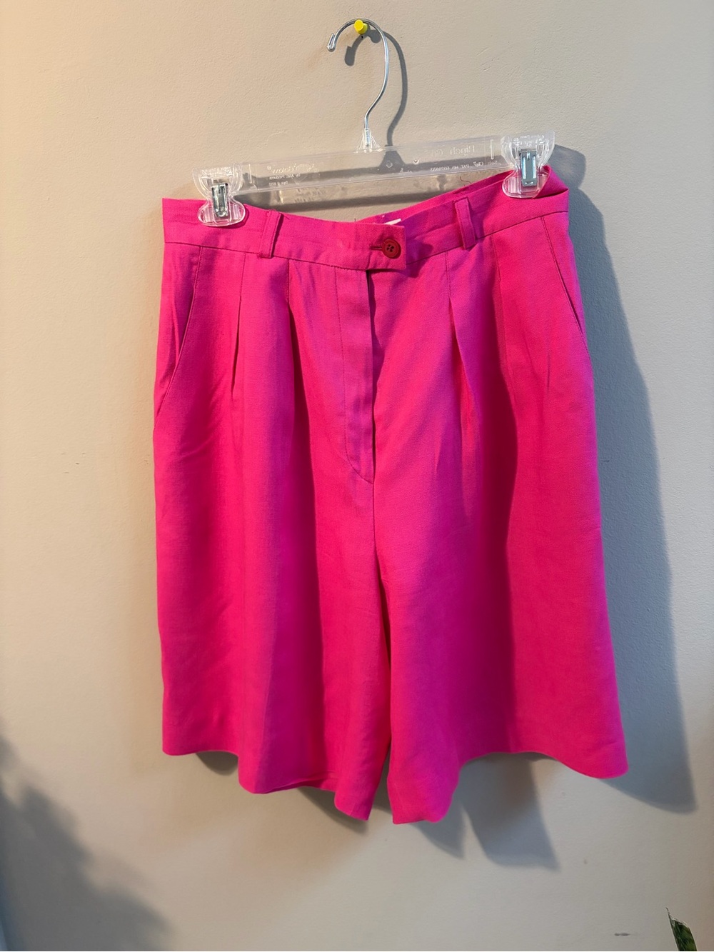 Vintage Women’s High-Waist Hot Pink Tailored Shorts